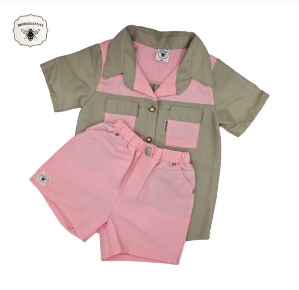 Lekker Speel Broek Pakkie Khaki & Pienk
