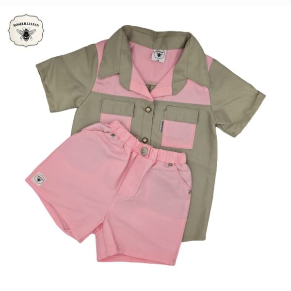 Lekker Speel Broek Pakkie Khaki & Pienk