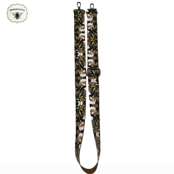 Genuine Leather Crossbody Strap Wild Flower