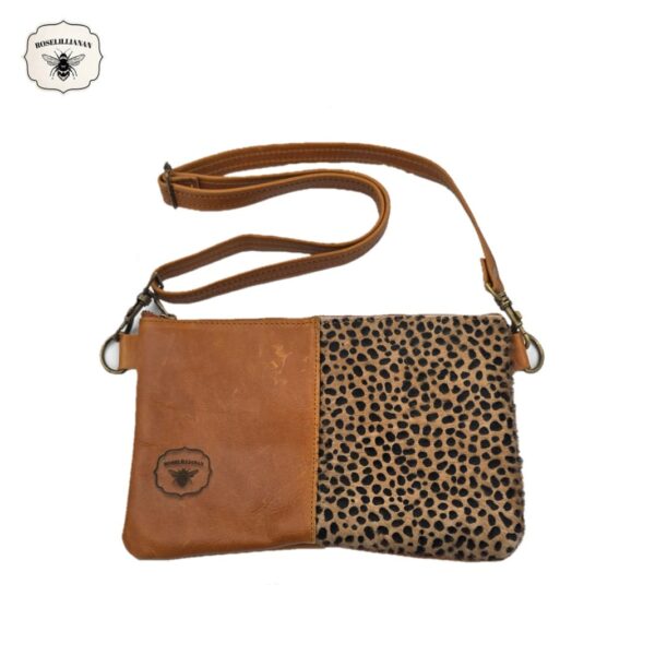 Fleurbelle Tan Cheetah & Toffee Skincare/Makeup Bag With Sling